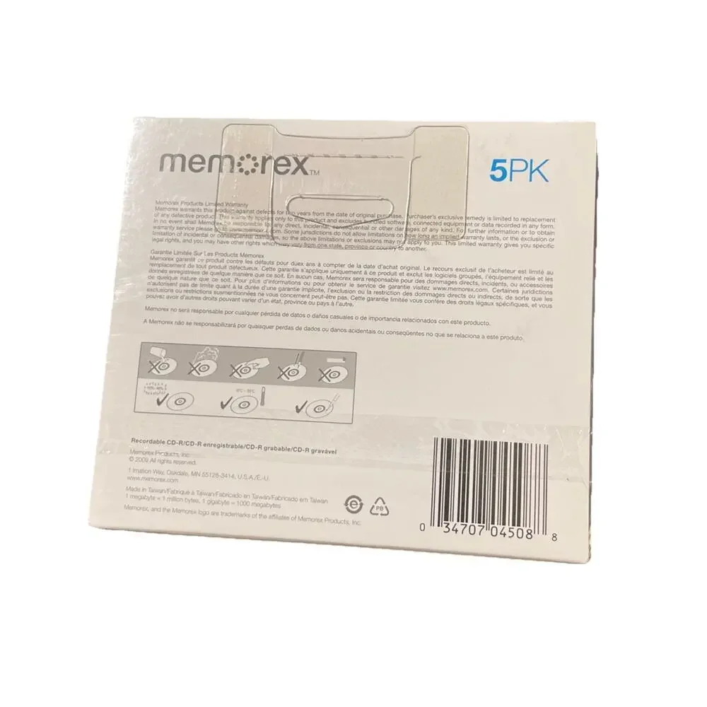 5 pack Memorex CD-R 52X 700MB/80Min 5PK. Recordable NEW SEALED